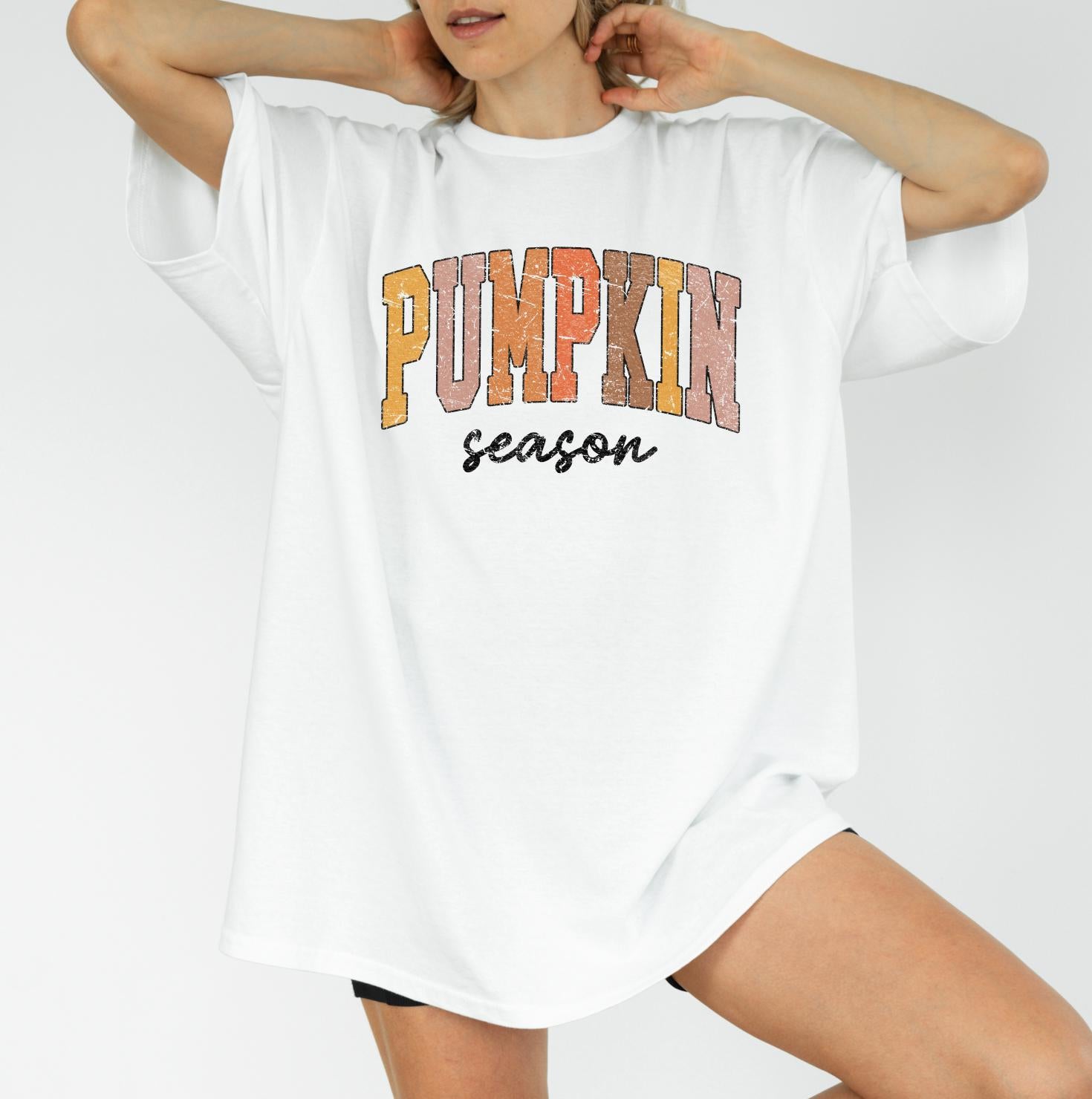 Pumpkin Season Sweatshirt, Pumpkin Season T-Shirt, Fall Graphic Tee, Autumn Cozy Crewneck, DTG Printed Shirt, Cute Fall Outfit