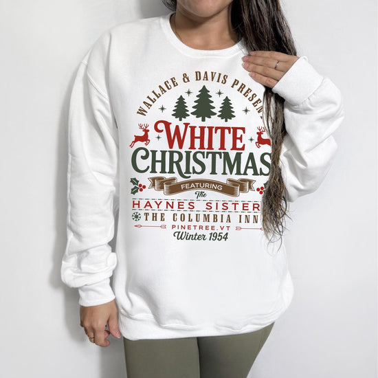 White Christmas Shirt, Tee Columbia Inn Pine Tree Vermont Christmas, Christmas Holiday Sweater, White Christmas Family Matching Tee