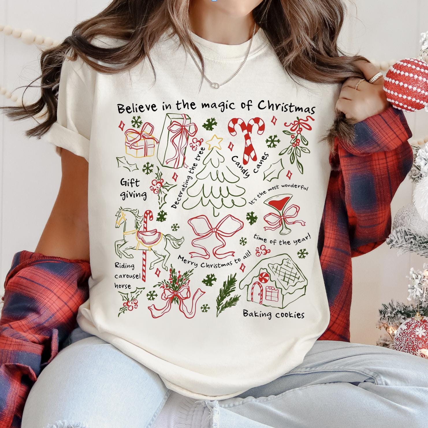Tis the Season Collage Shirt, Tis the Season Tee, Women's Holiday Tshirt, Festive Holiday Party Tee, Trendy Christmas Shirt, Gift for Her