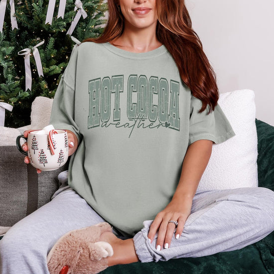 Retro Hot Cocoa Sweatshirt : Gingerbread Holiday Coffee Cookies Sweater, Festive Holiday Outfit