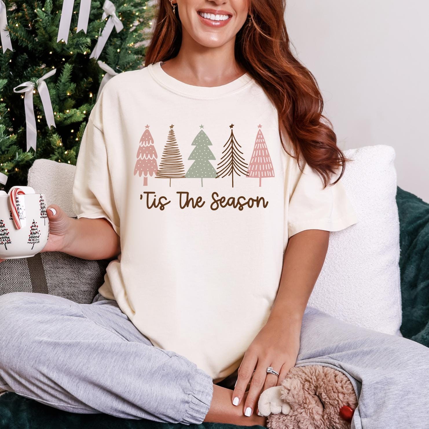 Christmas Tree Shirt, Christmas Sweatshirt for Women, Christmas Tree Tshirt, Christmas Coquette Christmas Shirt