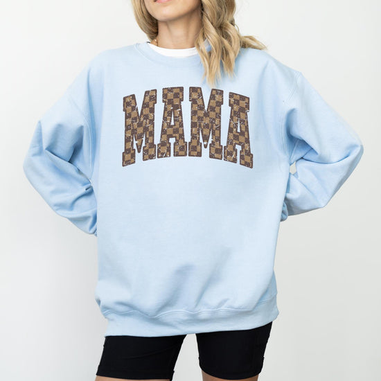 Checkered Mama Sweatshirt: Checkered Mom T-Shirt