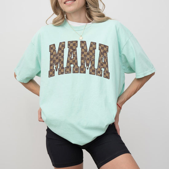 Checkered Mama Sweatshirt: Checkered Mom T-Shirt