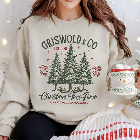Griswold Christmas DTG Printed Christmas Sweatshirt or T-Shirt | Cute Holiday Graphic Tee | Pink Christmas Shirt