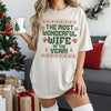 Most Wonderful Wife of the Year Christmas DTG Printed Christmas Sweatshirt or T-Shirt | Cute Holiday Graphic Tee | Pink Christmas Shirt