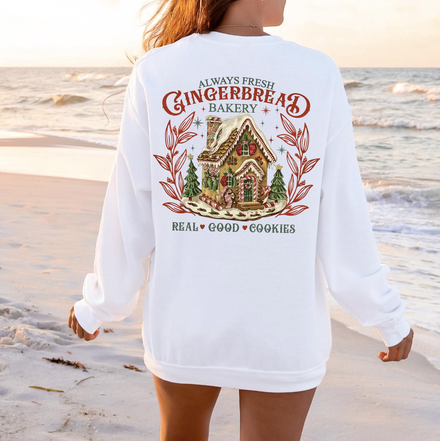 Mrs. Claus Gingerbread House Christmas Sweatshirt, Gingerbread Christmas Tree Farm, Retro Griswold Christmas
