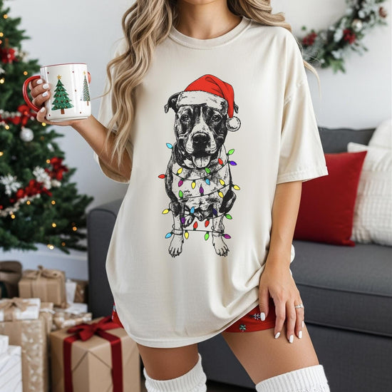 Custom Pet Christmas T-Shirt with Photo & Name DTG Printed | Personalized Pet Portrait Shirt | Custom Dog Cat Graphic Tee | Pet Lover Gift