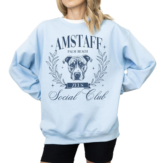 Custom Dog Social Club Pet T-Shirt with Photo & Name DTG Printed | Personalized Pet Portrait Shirt | Custom Dog Cat Graphic Tee