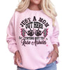 Just a Mom Out Here Sweatshirt | Mom Life Graphic Crewneck | Funny Relatable Mom Shirt | Trendy Gift for Moms