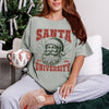 Santa University Christmas Sweatshirt and Hoodie, Retro Holiday Santa Sweatshirt, Merry Christmas Sweater, Christmas Santa Bow
