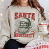 Santa University Christmas Sweatshirt and Hoodie, Retro Holiday Santa Sweatshirt, Merry Christmas Sweater, Christmas Santa Bow