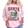 Santa University Christmas Sweatshirt and Hoodie, Retro Holiday Santa Sweatshirt, Merry Christmas Sweater, Christmas Santa Bow