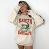 Santa University Christmas Sweatshirt and Hoodie, Retro Holiday Santa Sweatshirt, Merry Christmas Sweater, Christmas Santa Bow