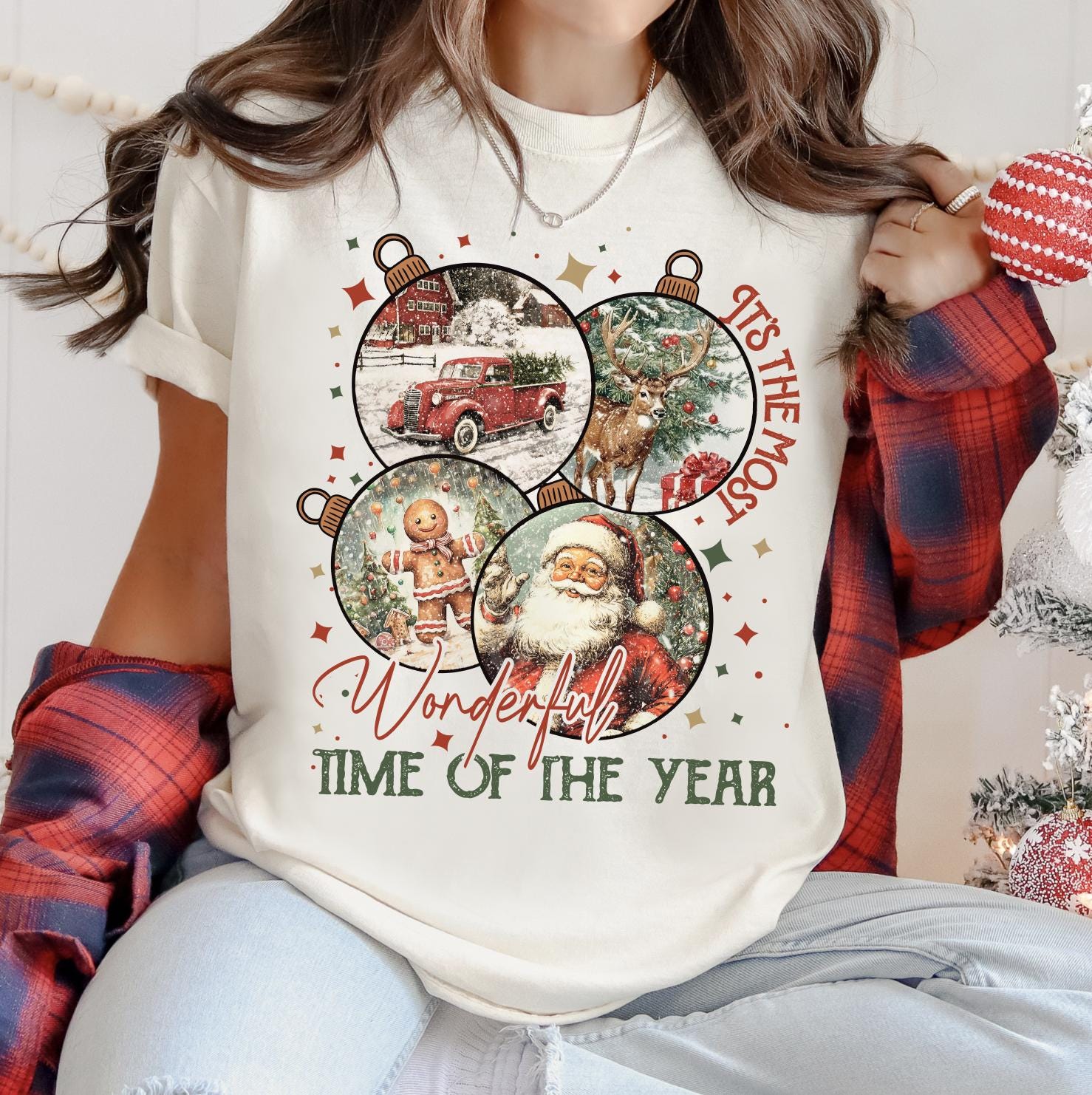 Merry Christmas DTG Printed Pink Sweatshirt or T-Shirt | Cute Holiday Graphic Tee | Pink Christmas Shirt