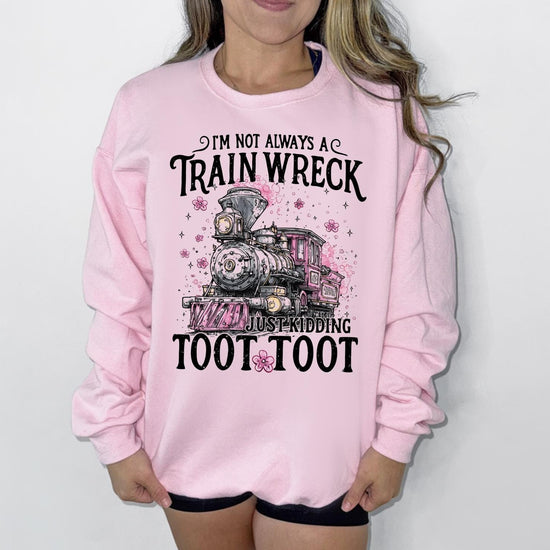 Train Wreck Toot Toot Moms Club Sweatshirt or T-Shirt | Funny Mom Shirt | Trendy Graphic Sweatshirt | Gifts for Her