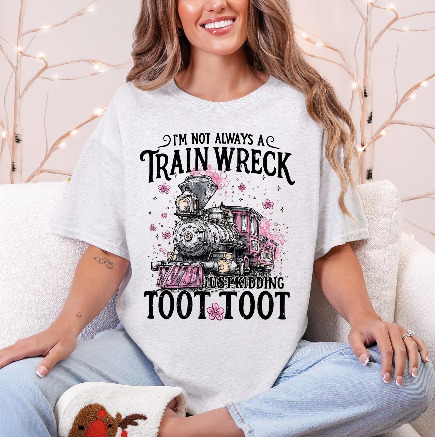 Train Wreck Toot Toot Moms Club Sweatshirt or T-Shirt | Funny Mom Shirt | Trendy Graphic Sweatshirt | Gifts for Her