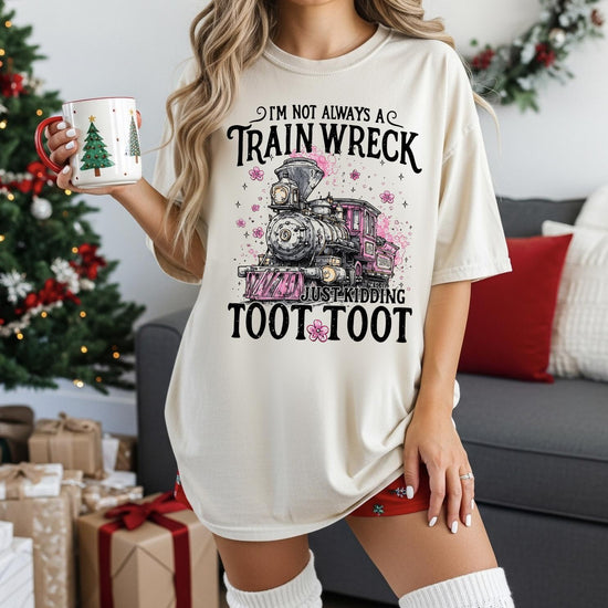 Train Wreck Toot Toot Moms Club Sweatshirt or T-Shirt | Funny Mom Shirt | Trendy Graphic Sweatshirt | Gifts for Her