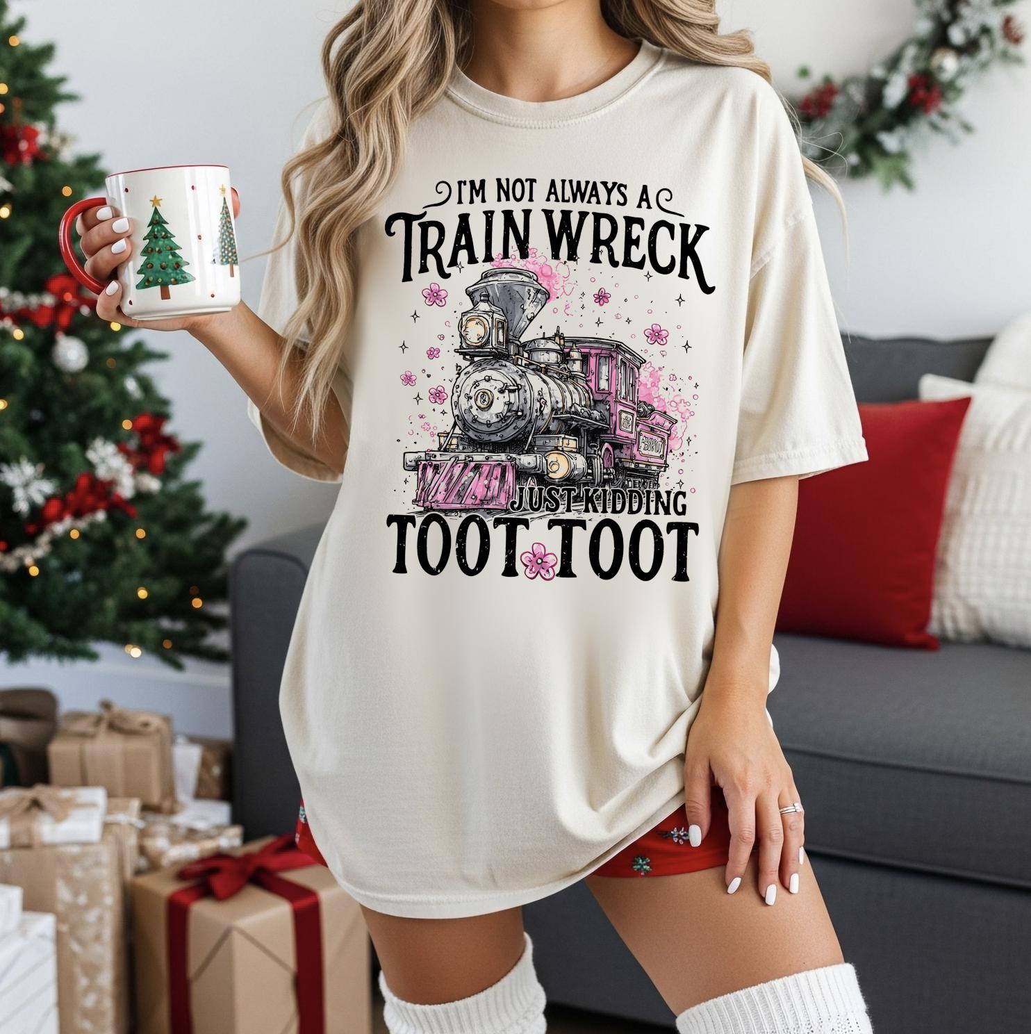 Train Wreck Toot Toot Moms Club Sweatshirt or T-Shirt | Funny Mom Shirt | Trendy Graphic Sweatshirt | Gifts for Her