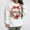 Christmas Scene DTG Printed Pink Sweatshirt or T-Shirt | Cute Holiday Graphic Tee | Pink Christmas Shirt