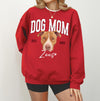 Custom Pet Christmas Sweatshirt with Photo & Name DTG Printed | Personalized Pet Portrait Sweater | Custom Dog Cat Graphic