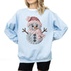 Yarn Snowman DTG Printed Pink Santa Sweatshirt or T-Shirt | Cute Holiday Graphic Tee | Pink Christmas Shirt