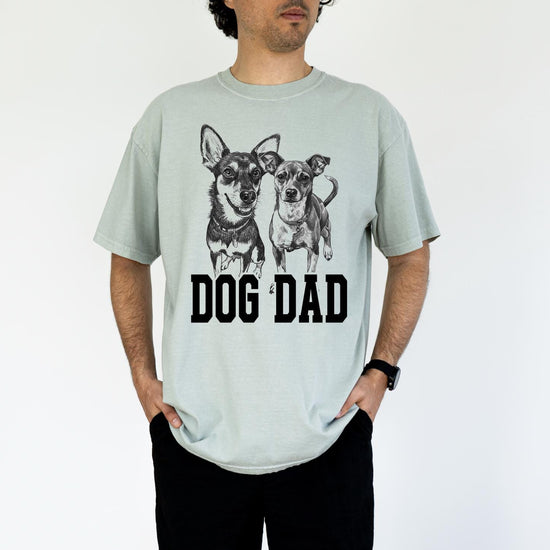 Custom Pet Dog Dad T-Shirt with Photo & Name DTG Printed | Personalized Pet Portrait Shirt | Custom Dog Cat Graphic Tee | Pet Lover Gift