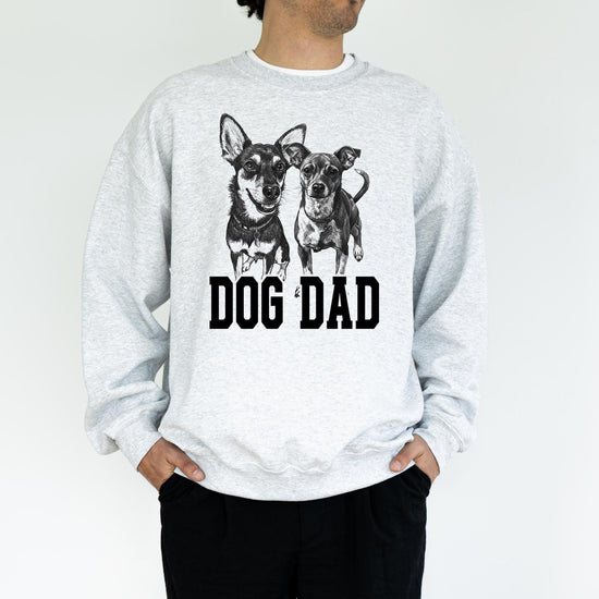 Custom Pet Dog Dad T-Shirt with Photo & Name DTG Printed | Personalized Pet Portrait Shirt | Custom Dog Cat Graphic Tee | Pet Lover Gift