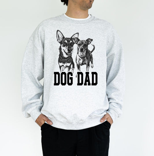Custom Pet Dog Dad T-Shirt with Photo & Name DTG Printed | Personalized Pet Portrait Shirt | Custom Dog Cat Graphic Tee | Pet Lover Gift