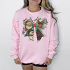 Christmas Bow DTG Printed Christmas Sweatshirt or T-Shirt | Cute Holiday Graphic Tee | Pink Christmas Shirt