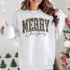 Merry Christmas Camo DTG Printed Christmas Sweatshirt or T-Shirt | Cute Holiday Graphic Tee | Camo Christmas Shirt
