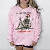Everything is Fine Christmas DTG Printed Christmas Sweatshirt or T-Shirt | Cute Holiday Graphic Tee | Pink Christmas Shirt