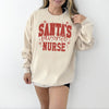 Santa's Favorite Nurse DTG Printed Christmas Sweatshirt or T-Shirt | Cute Holiday Graphic Tee | Pink Christmas Shirt
