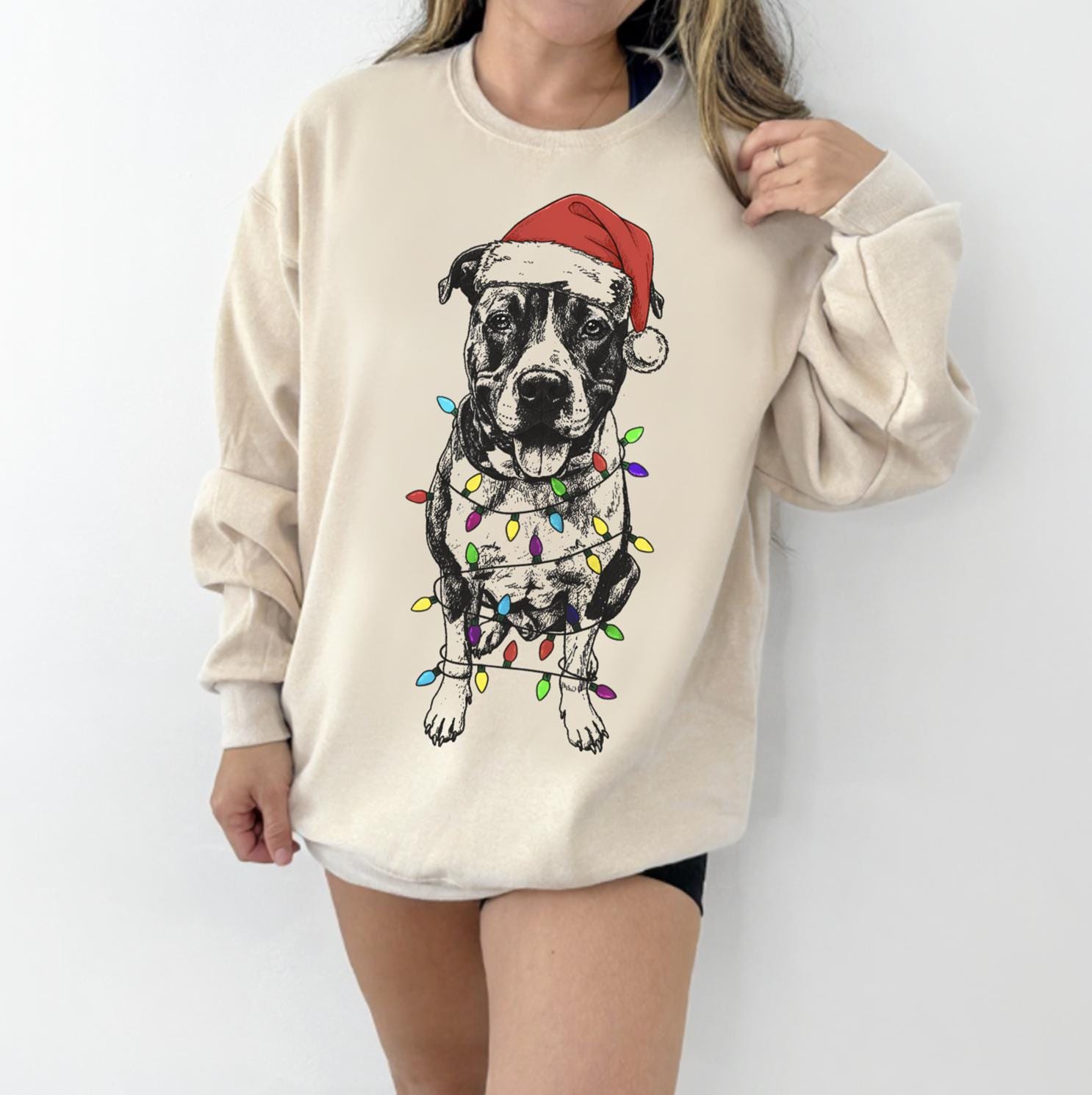 Custom Pet Christmas T-Shirt with Photo & Name DTG Printed | Personalized Pet Portrait Shirt | Custom Dog Cat Graphic Tee | Pet Lover Gift