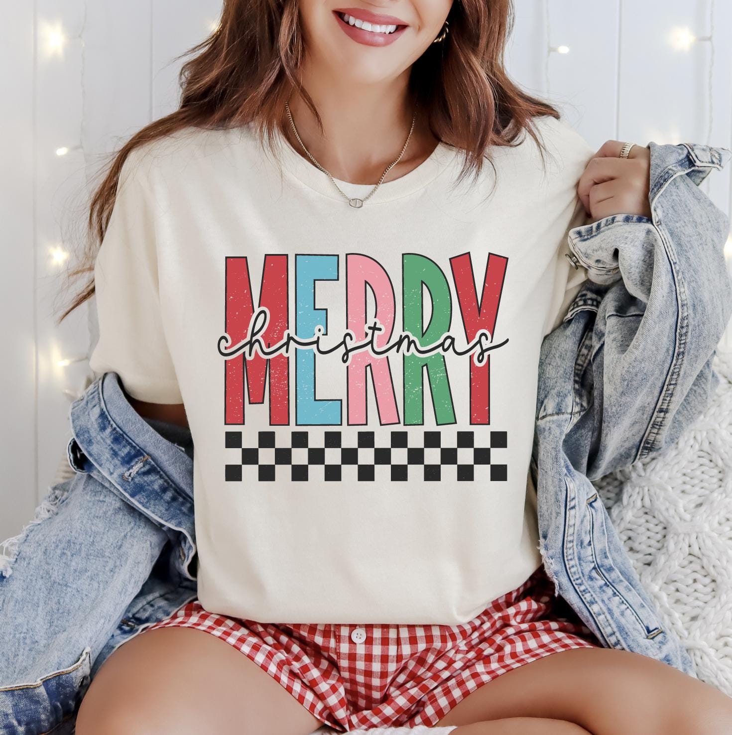 Merry Christmas Sweatshirt, Retro Holiday Santa Sweatshirt, Merry Christmas Sweater, Christmas Santa Bow