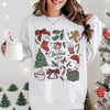 Hand drawn Christmas Icons DTG Printed Christmas Sweatshirt or T-Shirt | Cute Holiday Graphic Tee | Trendy Christmas Shirt
