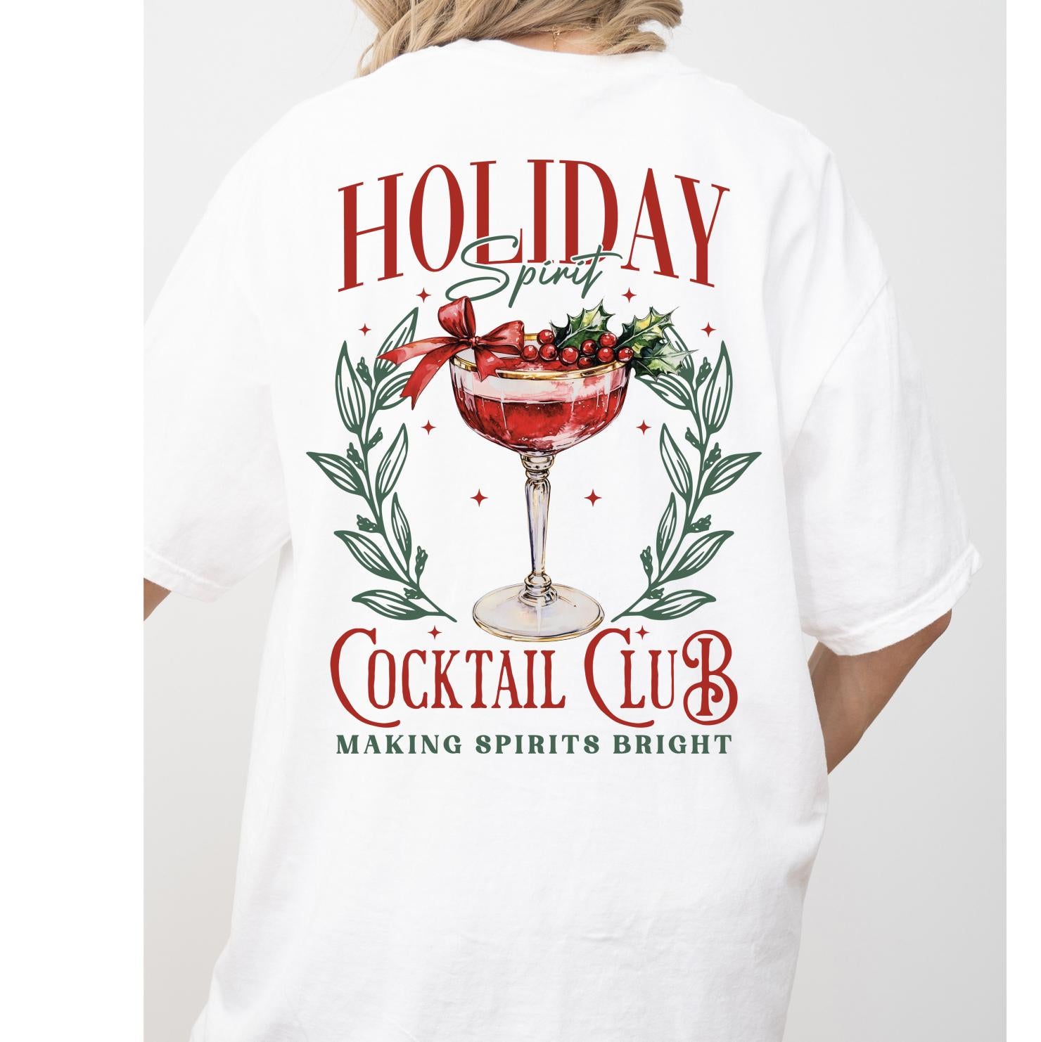 Holiday Spiritz Christmas Sweatshirt, Retro Holiday Santa Sweatshirt, Merry Christmas Sweater, Christmas Santa Bow