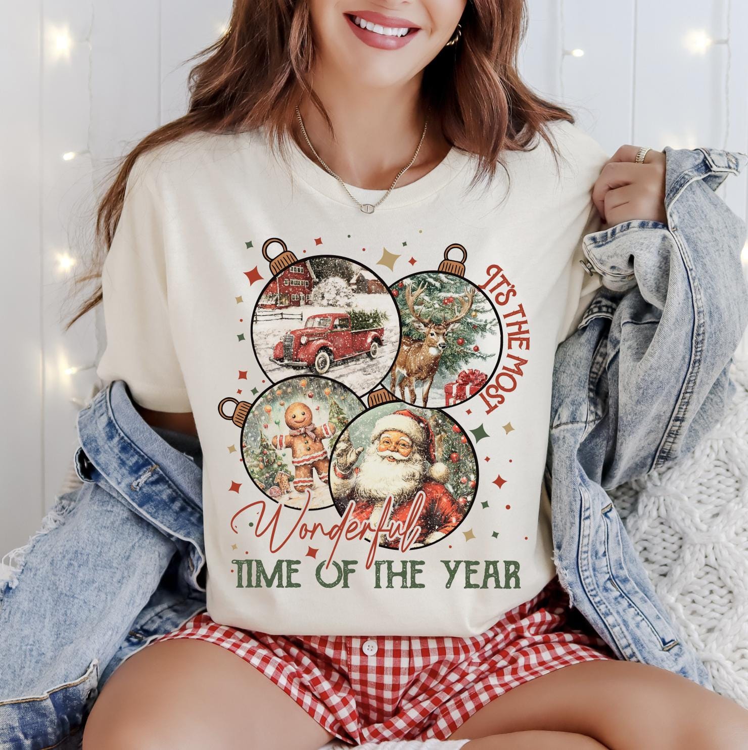 Merry Christmas DTG Printed Pink Sweatshirt or T-Shirt | Cute Holiday Graphic Tee | Pink Christmas Shirt