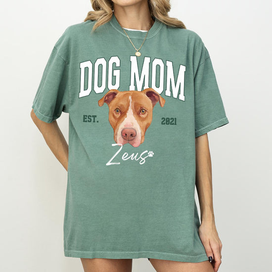 Custom Pet Christmas T-Shirt with Photo & Name DTG Printed | Personalized Pet Portrait Shirt | Custom Dog Cat Graphic Tee | Pet Lover Gift