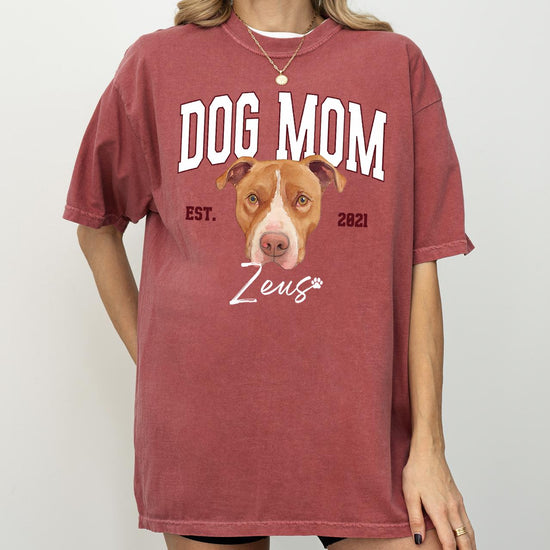 Custom Pet Christmas T-Shirt with Photo & Name DTG Printed | Personalized Pet Portrait Shirt | Custom Dog Cat Graphic Tee | Pet Lover Gift