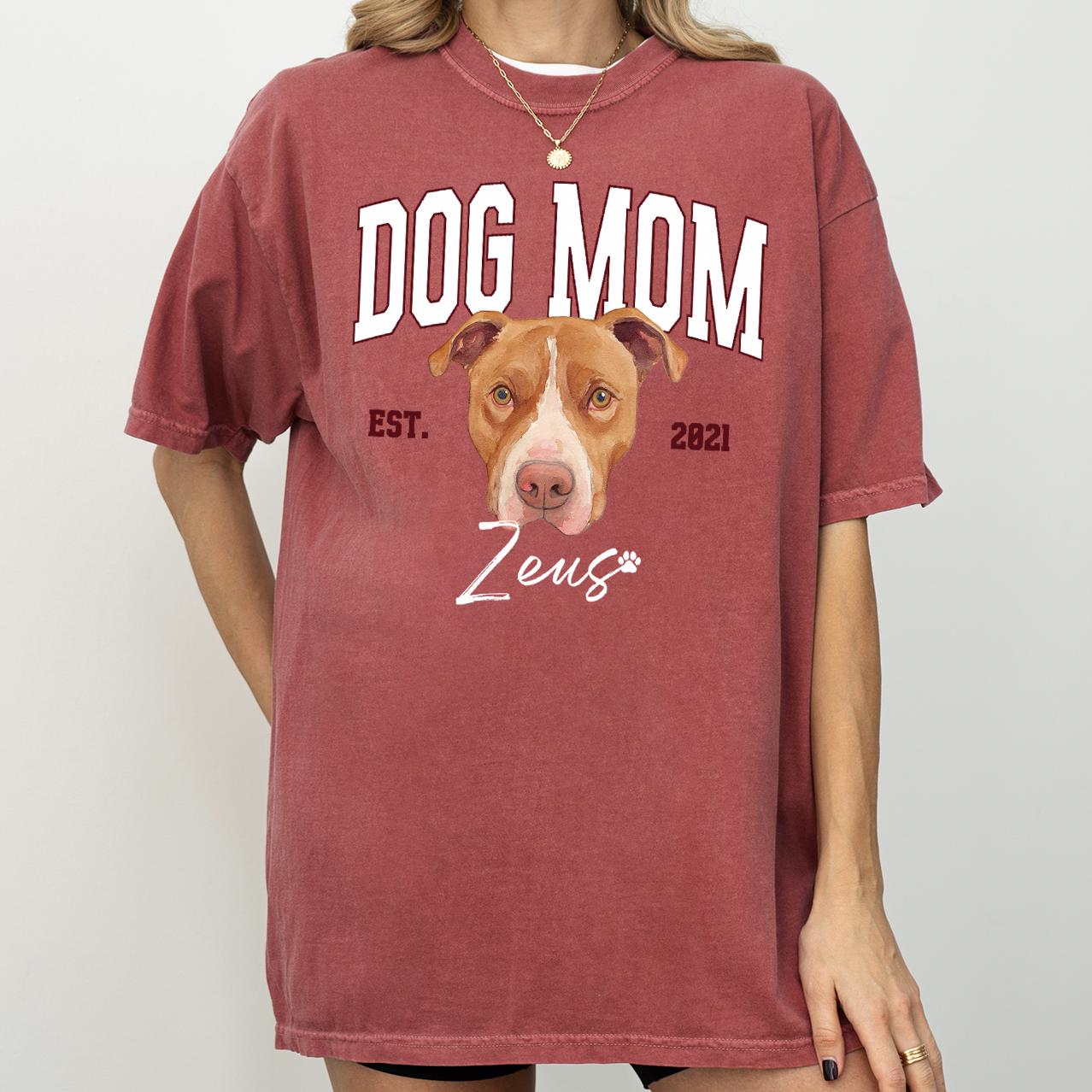 Custom Pet Christmas T-Shirt with Photo & Name DTG Printed | Personalized Pet Portrait Shirt | Custom Dog Cat Graphic Tee | Pet Lover Gift