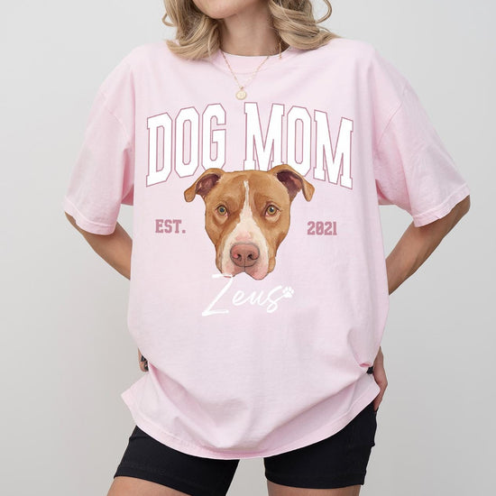 Custom Pet Christmas T-Shirt with Photo & Name DTG Printed | Personalized Pet Portrait Shirt | Custom Dog Cat Graphic Tee | Pet Lover Gift