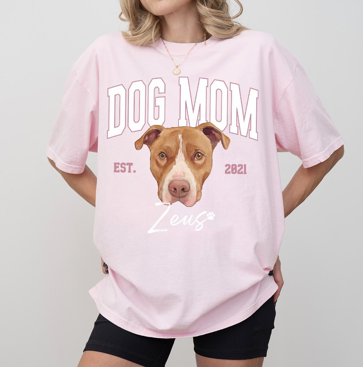 Custom Pet Christmas T-Shirt with Photo & Name DTG Printed | Personalized Pet Portrait Shirt | Custom Dog Cat Graphic Tee | Pet Lover Gift