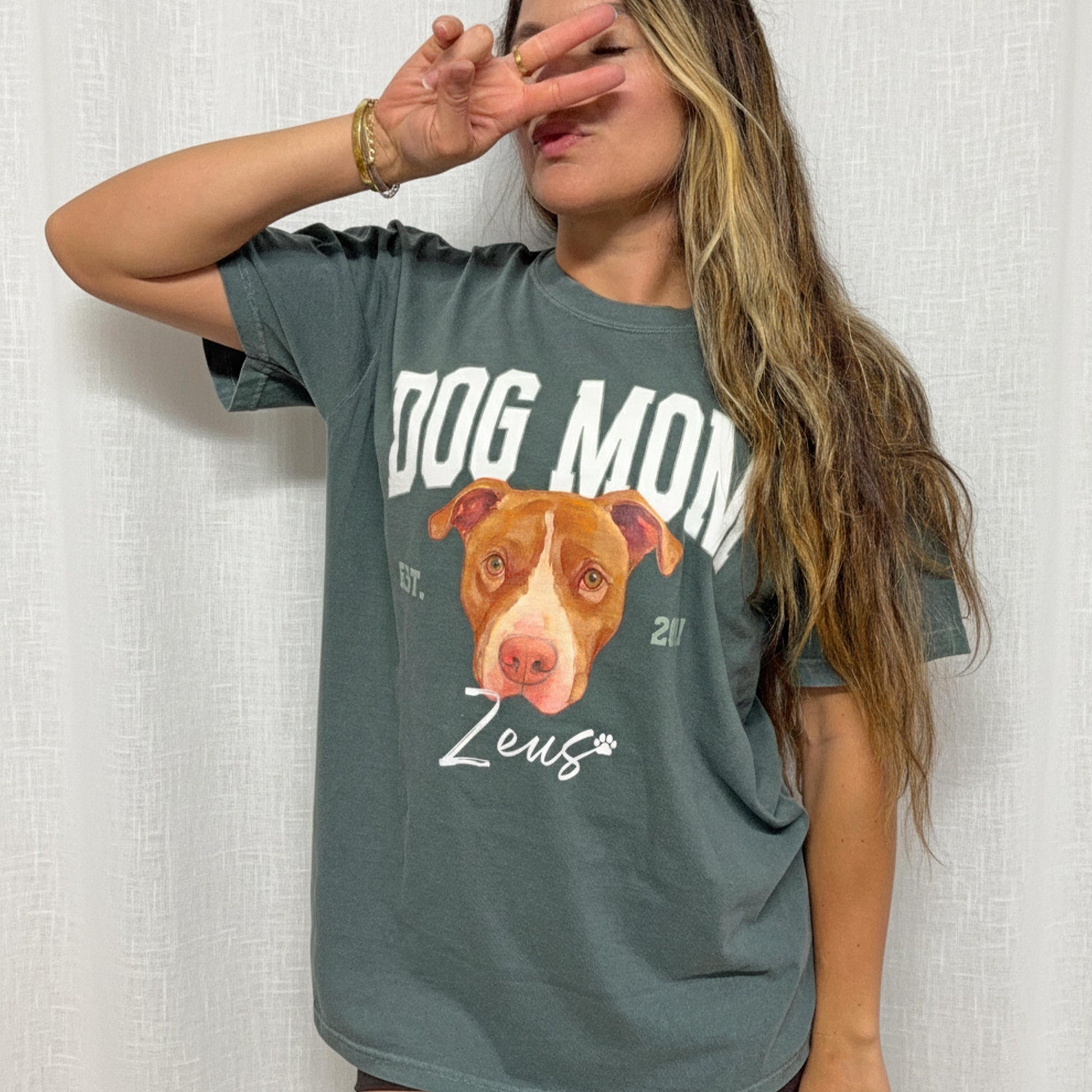 Custom Pet Christmas T-Shirt with Photo & Name DTG Printed | Personalized Pet Portrait Shirt | Custom Dog Cat Graphic Tee | Pet Lover Gift