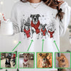 Custom Multi Pet Christmas T-Shirt with Photo & Name DTG Printed | Personalized Pet Portrait Shirt | Custom Dog Cat Sweatshirt