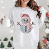 Yarn Snowman DTG Printed Pink Santa Sweatshirt or T-Shirt | Cute Holiday Graphic Tee | Pink Christmas Shirt