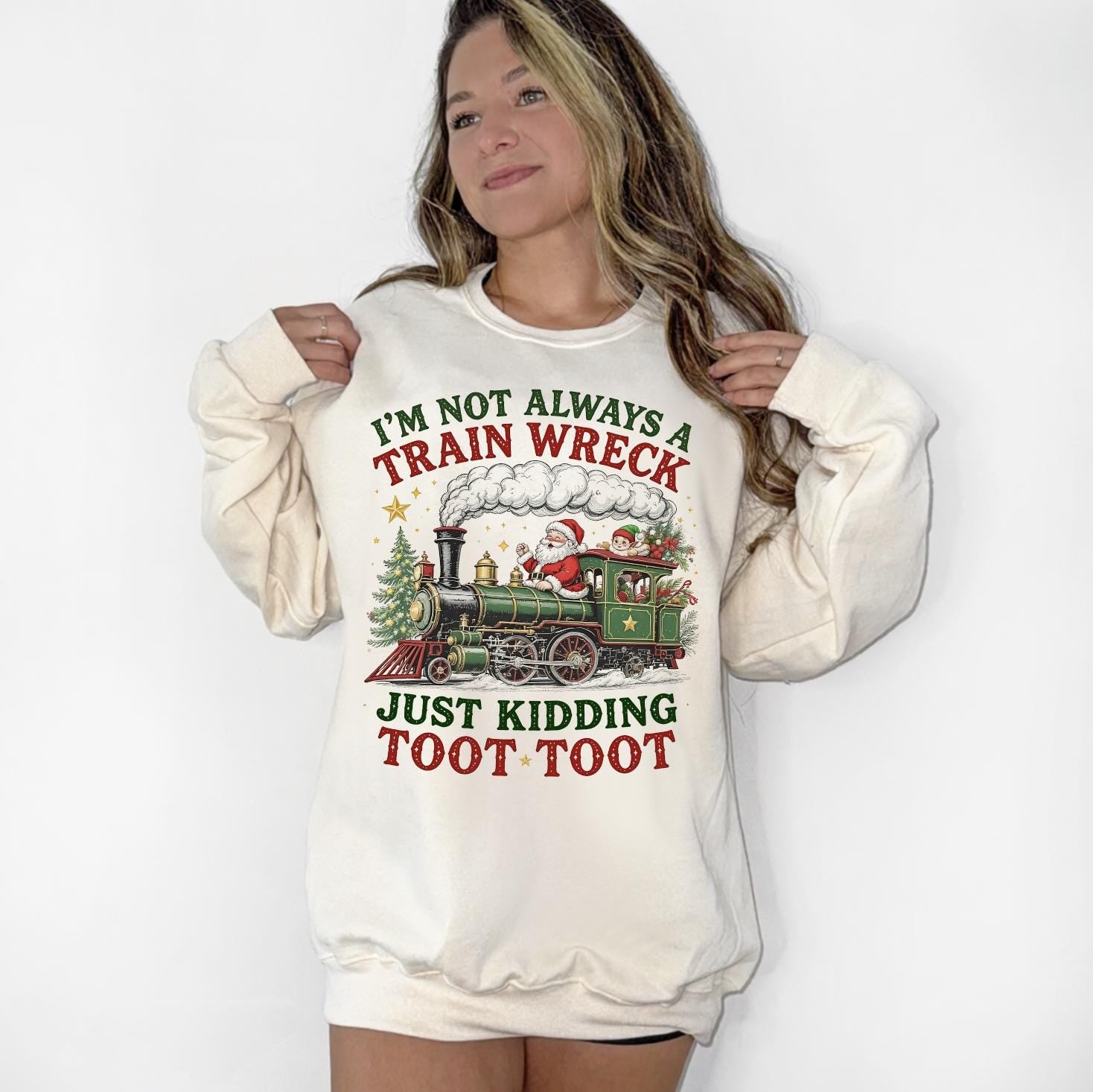 Train Wreck Sweatshirt or T-Shirt | Funny Mom Shirt | Trendy Graphic Sweatshirt | Gifts for Her