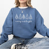 Embroidered Merry & Bright | Trendy Christmas Pullover Cozy Sweatshirt | Cute Christmas Outfit
