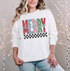Merry Christmas Sweatshirt, Retro Holiday Santa Sweatshirt, Merry Christmas Sweater, Christmas Santa Bow