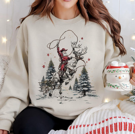 Cowboy Christmas Sweatshirt or T-Shirt | Funny Mom Shirt | Trendy Graphic Sweatshirt | Gifts for Her