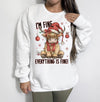 I’m Fine Everything Is Fine Sweatshirt or T-Shirt | Funny DTG Printed Shirt | Sarcastic Graphic Tee | Cute Comfort Colors Sweater